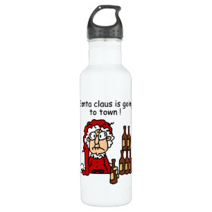 Santa Claus is Going to Town Water Bottle