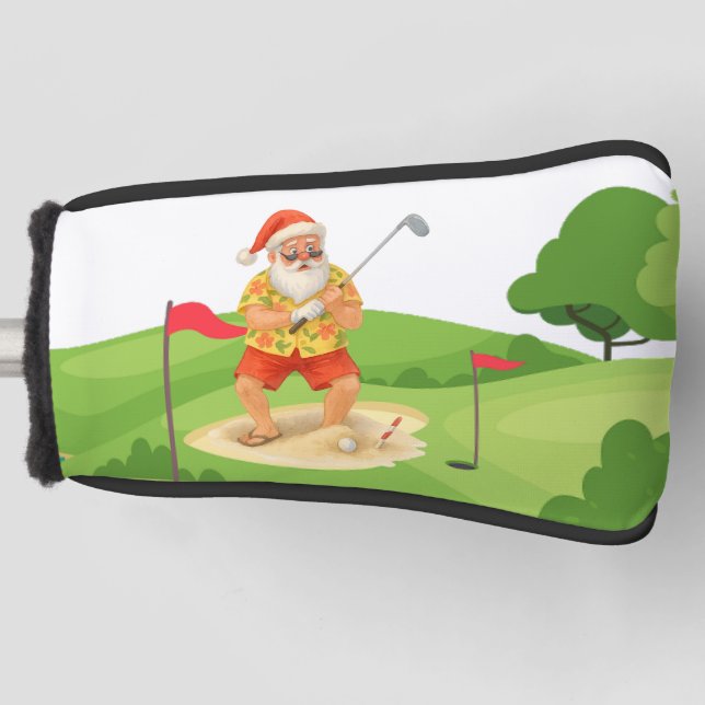 Santa Claus is golfing Christmas in July  Golf Head Cover (Front)