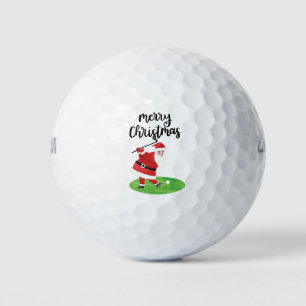 Santa Claus is golfing on Christmas Holiday   Golf Balls