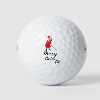 Santa Claus is golfing on Christmas Holiday  Golf Balls
