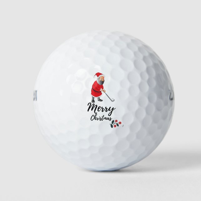 Santa Claus is golfing on Christmas Holiday  Golf Balls (Front)