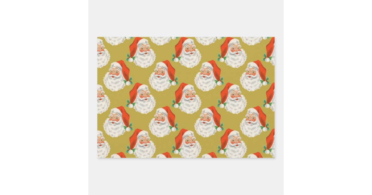 Vintage Christmas Wrap Santa and Reindeer  Christmas ephemera, Christmas  paper, Christmas wrapping paper