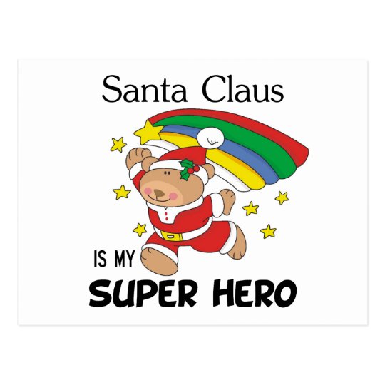 Santa Claus is My Superhero Christmas Postcard
