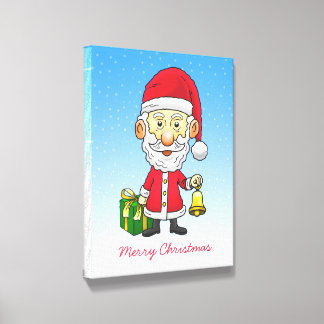 Santa Claus is ringing the bells Canvas Photo Tile