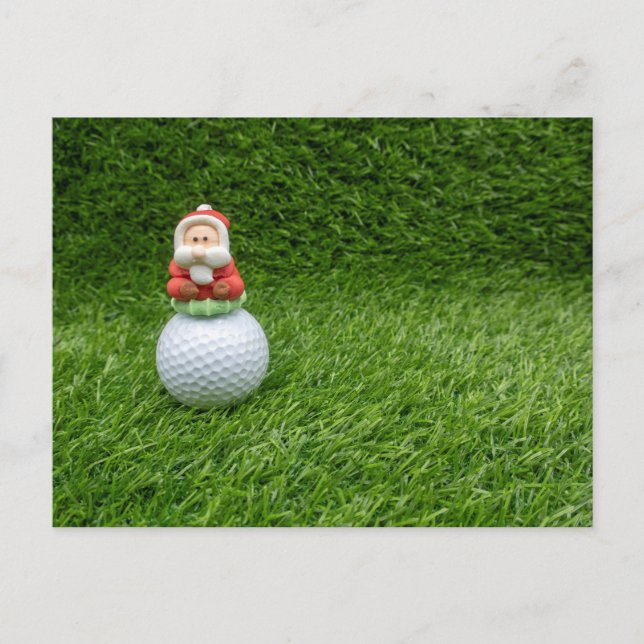 Santa Claus is sitting on golf ball Greeting Card (Front)