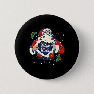 Santa Claus Is Trump Fan Code Qr Trump Dance Funny Button