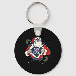 Santa Claus Is Trump Fan Code Qr Trump Dance Funny Keychain
