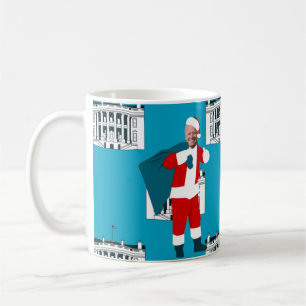 santa claus joe biden blue xmas white house coffee mug