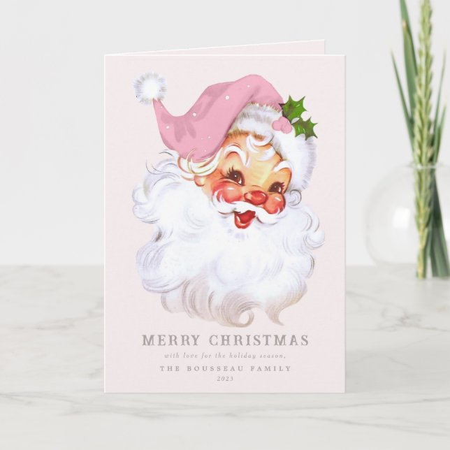Santa Claus Jolly Family/Corporate Holiday Card (Front)