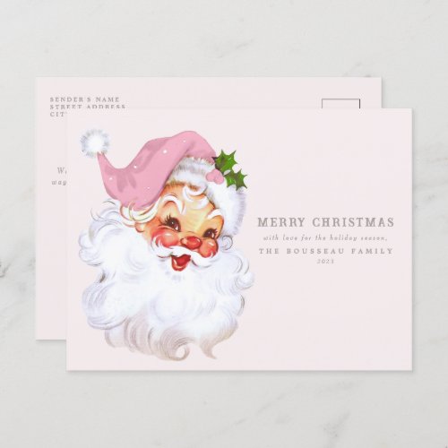 Santa Claus Jolly Retro Holiday Postcard