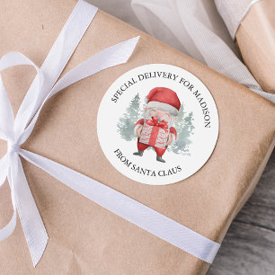 Santa Claus Kids Christmas Classic Round Sticker