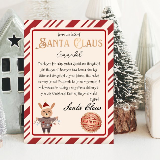 Santa Claus Letter Cute Reindeer Printable (Creator Uploaded)