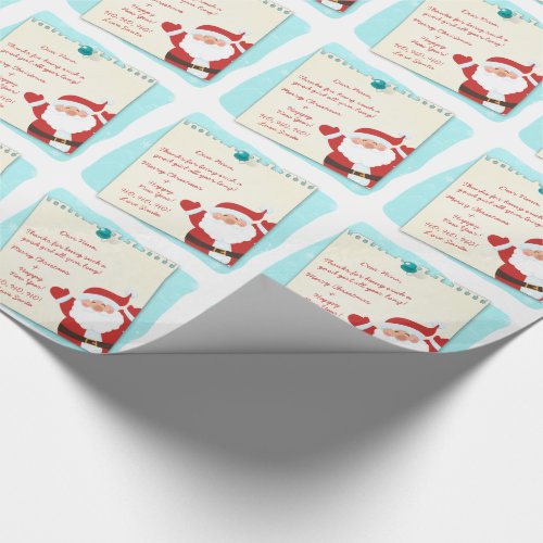 Santa Claus Letter from Santa Christmas Wrapping Paper