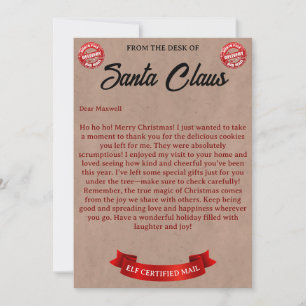Santa Claus Letter Holiday Card