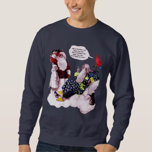 SANTA CLAUS LITTLE ANGEL  MERLIN Chrismas Party Sweatshirt