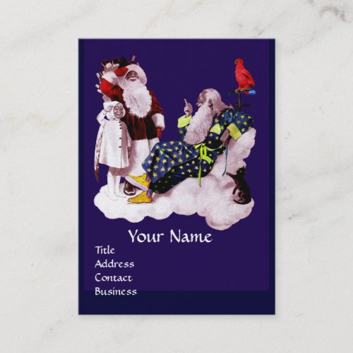 SANTA CLAUS LITTLE ANGEL  MERLIN Christmas Party Business Card