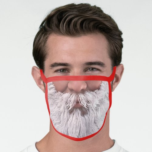 Santa Claus Long White Beard Christmas Holiday Face Mask