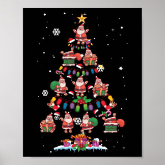 Santa Claus Lovers Xmas Christmas Tree Poster