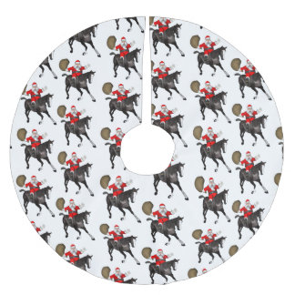 Santa Claus Loves Black Horses Brushed Polyester Tree Skirt