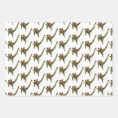 Santa Claus Loves Dinosaurs Wrapping Paper Sheets (Front 3)