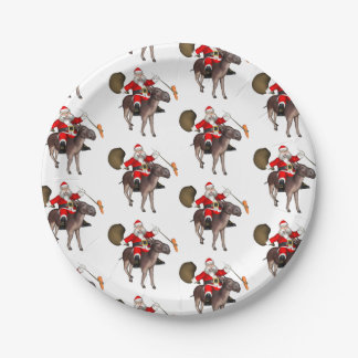 Santa Claus Loves Donkeys Paper Plates