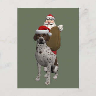 Santa Claus Loves His Doggie Holiday Postcard