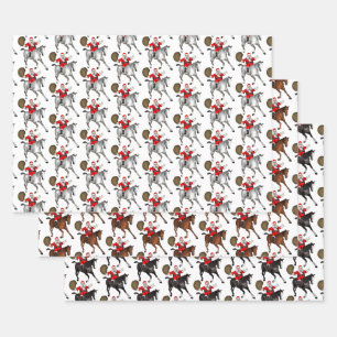 Santa Claus Loves Horses Wrapping Paper Sheets