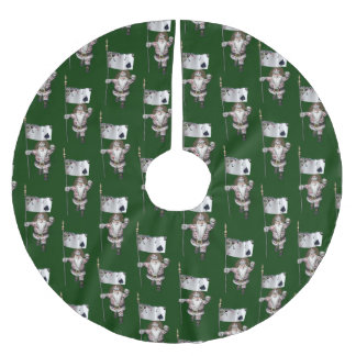 Santa Claus Loves Playing  Poker Brushed Polyester Tree Skirt