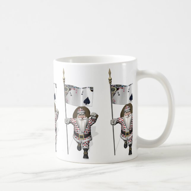 Santa Claus Loves Playing  Poker Coffee Mug (Right)