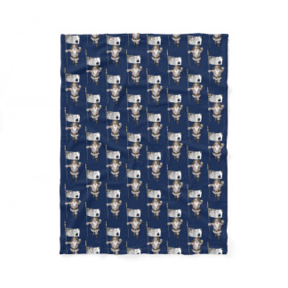 Santa Claus Loves Playing  Poker Fleece Blanket