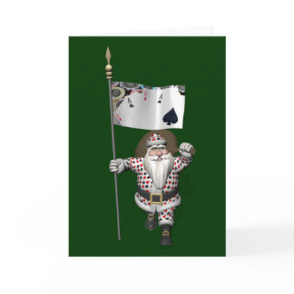 Santa Claus Loves Playing  Poker Holiday Card
