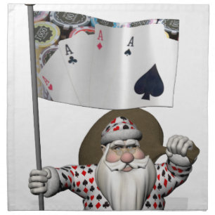 Santa Claus Loves Playing  Poker Napkin