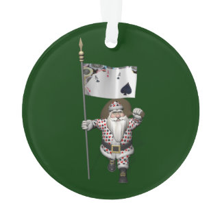 Santa Claus Loves Playing  Poker Ornament