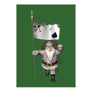 Santa Claus Loves Playing  Poker Poster