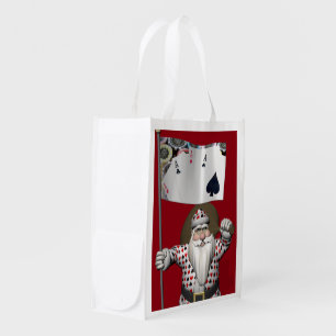 Santa Claus Loves Playing  Poker Reusable Grocery Bag