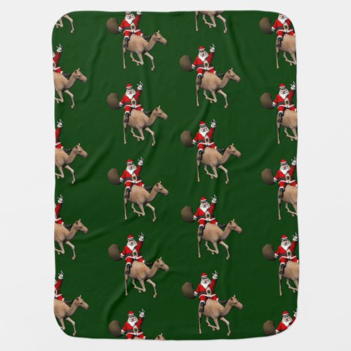 Santa Claus Loves To Ride A Camel Baby Blanket
