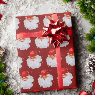 Santa Claus MAGA Hat Santa Claus Christmas Gift Wrapping Paper