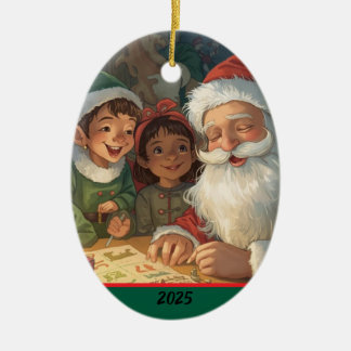 Santa Claus Making a List Ornament
