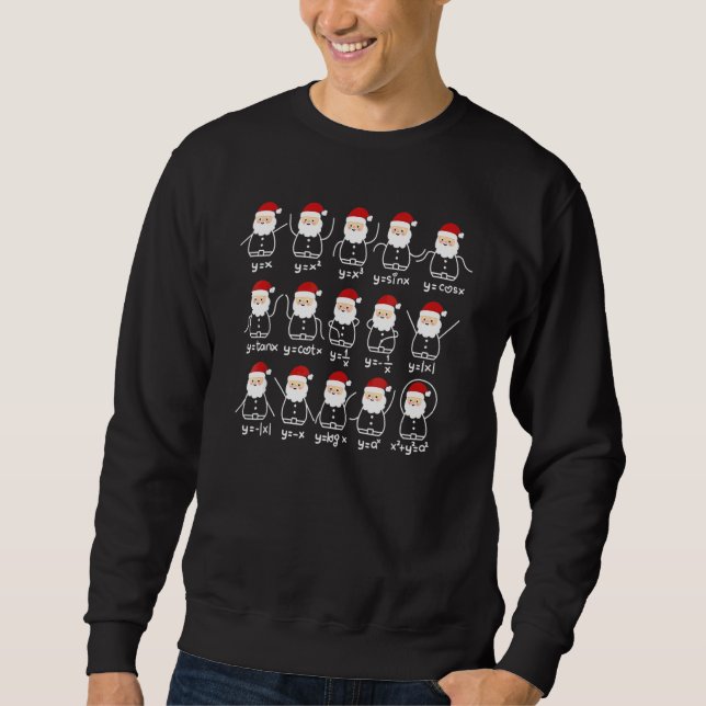 Santa Claus Math Stick Figures  Christmas Math Tea Sweatshirt (Front)