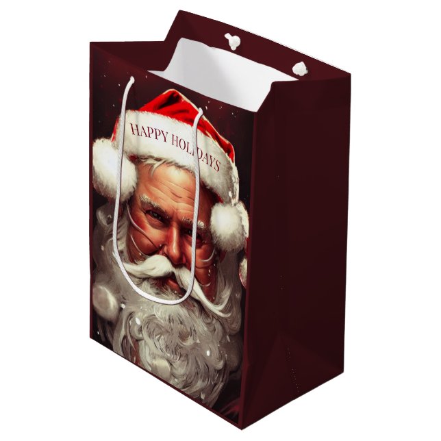 Santa Claus Medium Gift Bag (Front Angled)