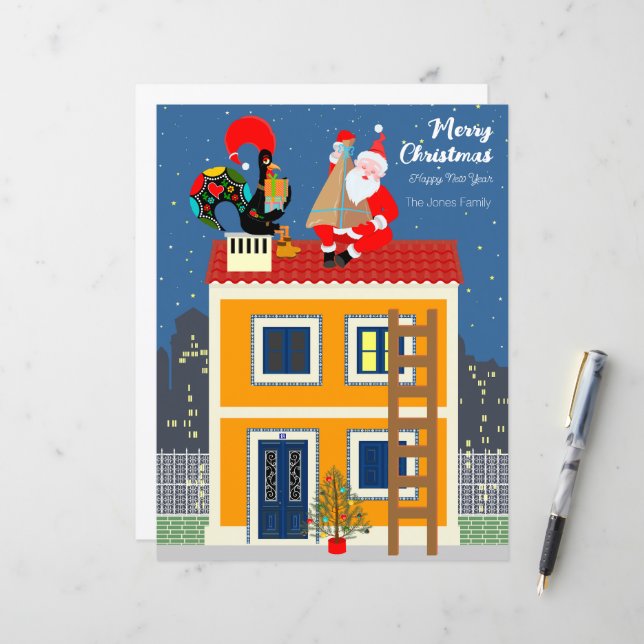 Santa Claus meets the Portuguese Rooster (Front/Back In Situ)