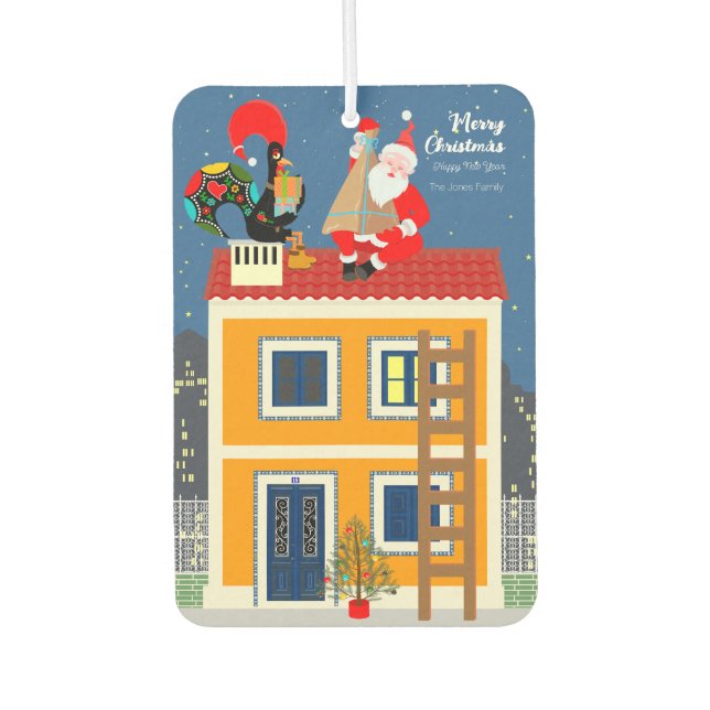 Santa Claus meets the Portuguese Rooster Air Freshener (Front)