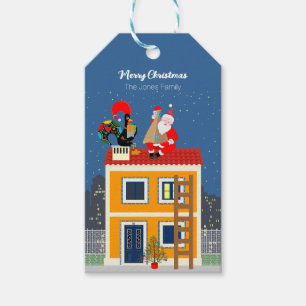 Santa Claus meets the Portuguese Rooster Gift Tags