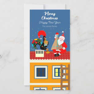 Santa Claus meets the Portuguese Rooster Holiday Card