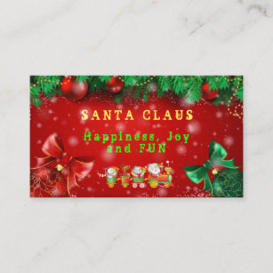 Santa Claus Merry Christmas Business Card