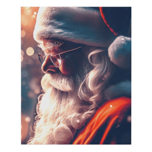 Santa Claus Merry Christmas Faux Canvas Print