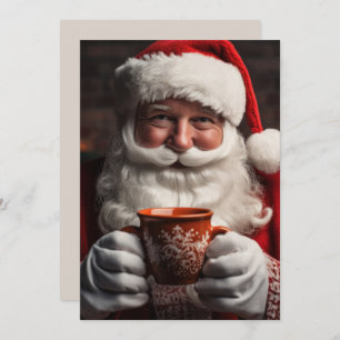 Santa Claus Merry Christmas Flat Holiday Cards