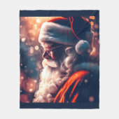 Santa Claus Merry Christmas Fleece Blanket (Front)