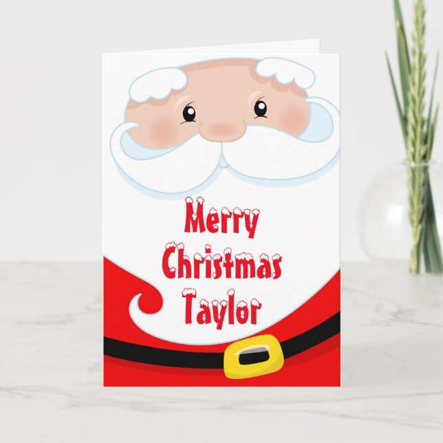 Santa Claus Merry Christmas Holiday Card (Front)