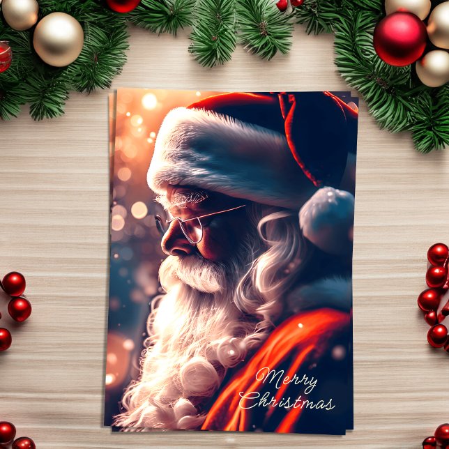 Santa Claus Merry Christmas Holiday Card